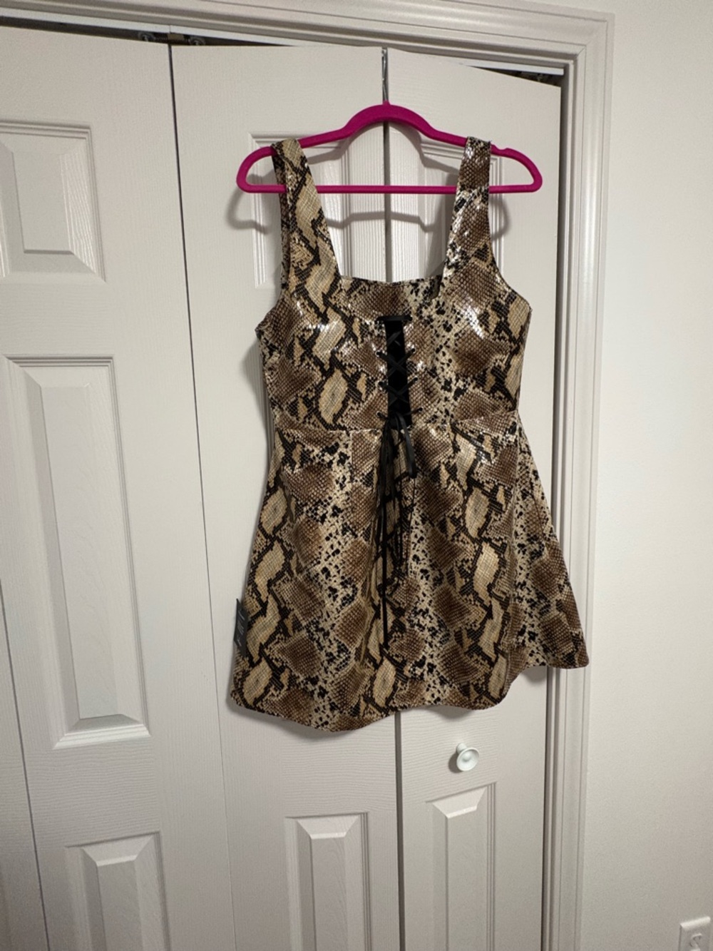 Lulu's Brown Snake Print Mini Dress - Picture 2 of 2